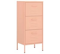vidaXL Armario de Almacenamiento Aparador Librería Alacena Cajonera Estantería Organizador Muebles Hogar Estable Acero Rosa 42,5x35x101,5 cm
