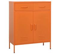 vidaXL Armario de Almacenamiento Aparador Librería Alacena Cajonera Estantería Organizador Muebles Hogar Estable Acero Naranja 80x35x101,5 cm