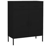 vidaXL Armario de almacenamiento de acero negro, estable 80×35×101,5 cm