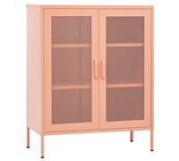vidaXL Armario de Almacenamiento Aparador Librería Alacena Cajonera Estantería Organizador Muebles Hogar Estable Acero Rosa 80x35x101,5 cm