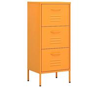 vidaXL Armario de Almacenamiento Aparador Librería Alacena Estantería Organizador Muebles Hogar Estable Acero Mostaza 42,5x35x101,5 cm