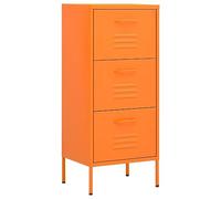 vidaXL Armario de Almacenamiento Aparador Librería Alacena Estantería Organizador Muebles Hogar Estable Acero Naranja 42,5x35x101,5 cm