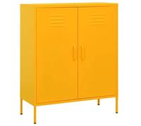vidaXL Armario de Almacenamiento Aparador Librería Alacena Estantería Organizador Muebles Hogar Estable Acero Amarillo Mostaza 80x35x101,5 cm