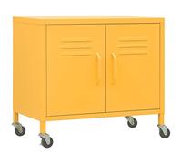 vidaXL Armario de Almacenamiento Aparador Librería Alacena Estantería Organizador Muebles Hogar Estable Acero Amarillo Mostaza 60x35x56 cm