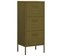 vidaXL Armario de Almacenamiento Aparador Librería Alacena Estantería Organizador Muebles Hogar Estable Acero Verde Oliva 42,5x35x101,5 cm