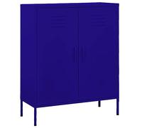 vidaXL Armario de Almacenamiento Aparador Librería Alacena Estantería Organizador Muebles Hogar Estable Acero Azul Marino 80x35x101,5 cm