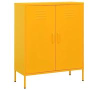 vidaXL Armario de Almacenamiento Aparador Librería Alacena Estantería Organizador Muebles Hogar Estable Acero Amarillo Mostaza 80x35x101,5 cm