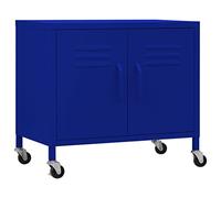 vidaXL Armario de Almacenamiento Aparador Librería Alacena Estantería Organizador Muebles Hogar Estable Acero Azul Marino 60x35x56 cm