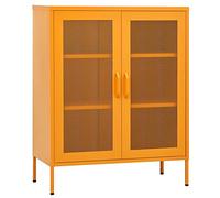 vidaXL Armario de Almacenamiento Aparador Librería Alacena Estantería Organizador Muebles Hogar Estable Acero Amarillo Mostaza 80x35x101,5 cm