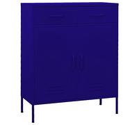 vidaXL Armario de Almacenamiento Aparador Librería Alacena Estantería Organizador Muebles Hogar Estable Acero Azul Marino 80x35x101,5 cm