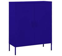 vidaXL Armario de Almacenamiento Aparador Librería Alacena Estantería Organizador Muebles Hogar Estable Acero Azul Marino 80x35x101,5 cm