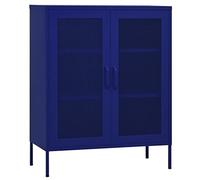 vidaXL Armario de Almacenamiento Aparador Librería Alacena Estantería Organizador Muebles Hogar Estable Acero Azul Marino 80x35x101,5 cm