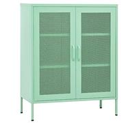 vidaXL Armario de Almacenamiento Aparador Librería Alacena Estantería Organizador Muebles Hogar Estable Acero Verde Mint 80x35x101,5 cm