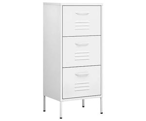 vidaXL Armario de Almacenamiento Aparador Librería Alacena Estantería Organizador Muebles Hogar Estable Acero Blanco 42,5x35x101,5 cm