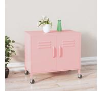 Vidaxl armario de almacenamiento acero rosa 60x35x56cm