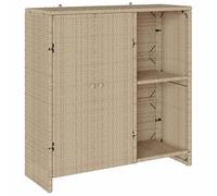 vidaXL Armario de Almacenamiento en Beige, 100 x 36 x 102 cm, de ratán. Muebles Elegantes para el Interior y Exterior, con Material Natural Duradero. Acabado Texturizado, Ideal para la Sala de Estar