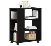 vidaXL Armario de Almacenamiento con Rueda Roble Negro 60 x 35 x 75 cm, Muebles Modernos para Sala, estanterías Minimalistas, armarios duraderos, organización práctica en casa