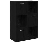 vidaXL Armario de Almacenamiento Estante de Libros Librería Estantería Mueble Archivador de Oficina para Dormitorio Salón Madera Contrachapada Negro