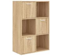 vidaXL Armario de Almacenamiento Estante de Libros Librería Mueble Archivador de Oficina para Dormitorio Salón Madera Contrachapada Roble Sonoma