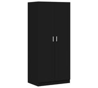 vidaXL Armario de Madera Contrachapada con 2 Puertas Armario Auxiliar Armario Ropero para Ropa y Pantalón para Dormitorio Habitación Negro