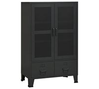 vidaXL Armario de Almacenamiento Industrial Aparador Librería Alacena Estantería Organizador Muebles Hogar Estable Metal Negro 70x40x115 cm