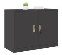 vidaXL Armario de Almacenamiento Negro 90 x 40 x 70 cm Acero, Gabinete de Oficina Moderno, Almacenamiento Seguro y Duradero, Organizador de Acero, Unidad Amplia y práctica