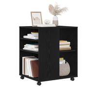 vidaXL Armario de Almacenamiento Negro Roble 60 x 53 x 72.5 cm en Madera ingenierizada, con Ruedas amplias y un diseño Moderno para tu Sala, Oficina o casa. Mobiliario Rectangular y Funcional.