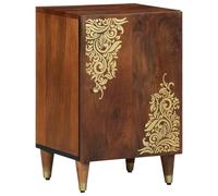 vidaXL Armario de baño de madera de acacia marrón miel, detalle ornamentado, compacto, 38 x 33 x 58 cm, almacenamiento esencial, decoración del hogar