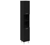 vidaXL Armario de Baño con Almacenamiento Roble Negro 30 x 30 x 179 cm, Almacenamiento de baño, Mueble Moderno, Organizador Compacto, solución de decoración Chic.