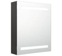 vidaXL Armario de Baño con Espejo LED Aseo Inodoro Muebles Mobiliario Tocador Botiquín Almacenamiento Estante Decoración Gris Antracita 50x14x60 cm
