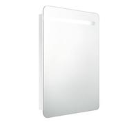 vidaXL Armario de Baño con Espejo y LED Aseo Inodoro Muebles Mobiliario Tocador Botiquín Almacenamiento Estante Decoración Blanco Brillante 60x11x80cm