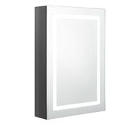 Vidaxl armario de baño con espejo led gris brillante 50x13x70 cm