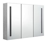 vidaXL Armario de baño con Espejo LED Gris hormigón 89x14x62 cm