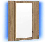 vidaXL Armario de baño con Espejo LED Madera Roble Artisan 40x12x45 cm, Armario de baño con Espejo LED, Armario de Pared, Armario con Espejo para Lavabo