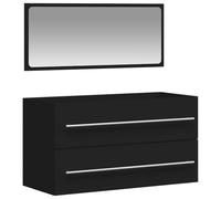 vidaXL Armario de baño con espejo madera de ingeniería negro