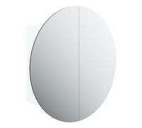 vidaXL Armario de baño con espejo redondo e iluminación LED, suspendido de pared, blanco