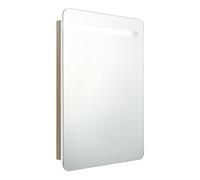 Vidaxl armario de baño con espejo y led blanco y roble 60x11x80 cm