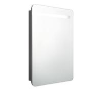 Vidaxl armario de baño con espejo y led gris 60x11x80 cm