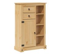 Vidaxl armario de baño corona madera maciza de pino 70x33x110 cm