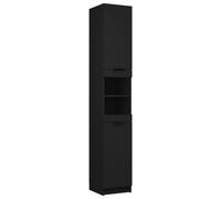 vidaXL Armario de baño de Madera contrachapada Negro 32x34x188,5 cm