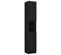 vidaXL Armario de baño de Madera contrachapada Negro 32x34x188,5 cm