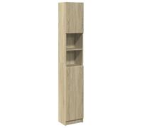 vidaXL Armario baño Madera Ingeniería Color Roble 32x25,5x190 cm, Armario, Armario de almacenaje para baño, Mueble de baño, Armario de almacenaje