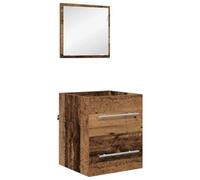 vidaXL Armario de baño de Madera Vieja, 41 x 38.5 x 48 cm. Diseño Moderno Rectangular con Tiradores de barrotes Plateados. para Uso en Interiores. Montaje fácil para Dos Personas. Solo Requiere Limp