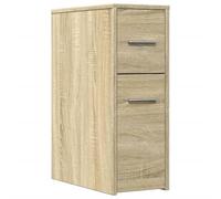 VidaXL Armario de Baño Estrecho Alto Con Ruedas - Madera Roble Sonoma - Almacenaje Independiente