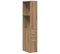 vidaXL Armario de baño estrecho con ruedas, armario de almacenamiento de madera de roble artificial