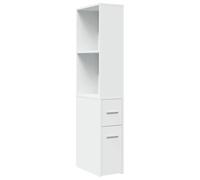 vidaXL Armario de baño estrecho con ruedas blanco de aglomerado