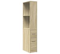 vidaXL Armario de baño Estrecho con Ruedas Madera Roble Sonoma, Armario de baño Alto, almacenaje de baño Estrecho, Armario de baño Alto Independiente