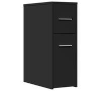 vidaXL Armario de baño Estrecho con Ruedas Madera de ingeniería Negro