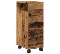 vidaXL Armario de baño Estrecho con Ruedas Madera Envejecida