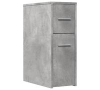 vidaXL Armario de baño Estrecho con Ruedas Madera Gris hormigón
